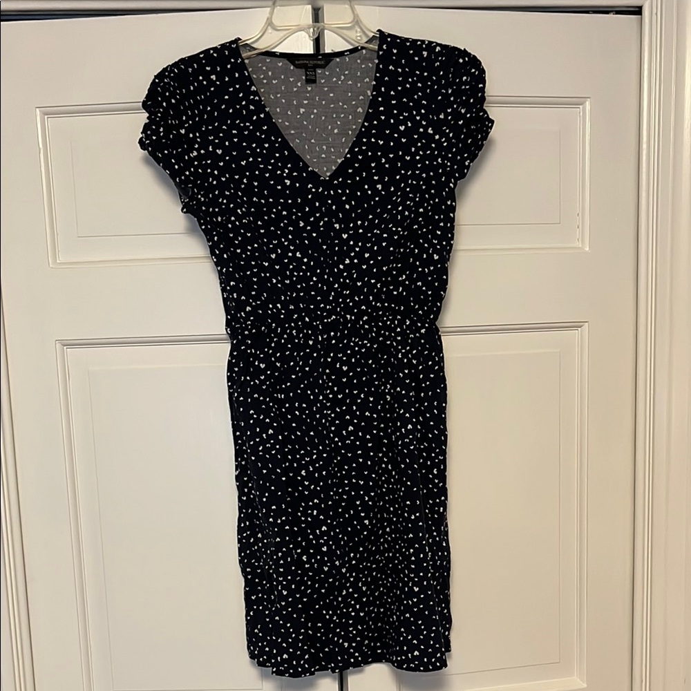 🎈5 for $15🎈EUC XXS Banana Republic White and Navy Midi Dress